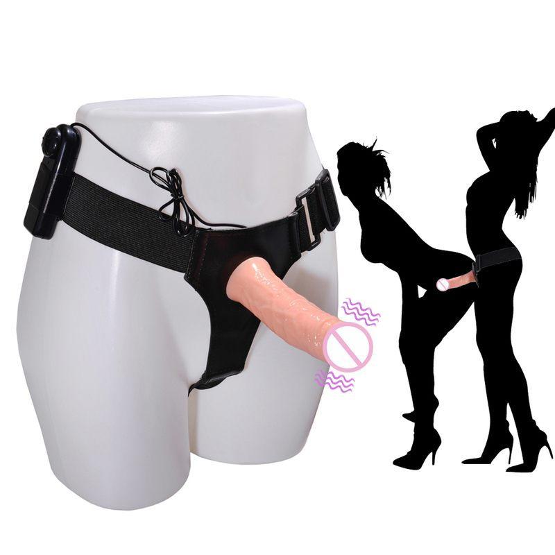 Strap On Dildos Wearable Vibrator Dildo Vibration Penis Sleeve Delay Ejaculation Penis Delay Training Sex Toys For Men Couple