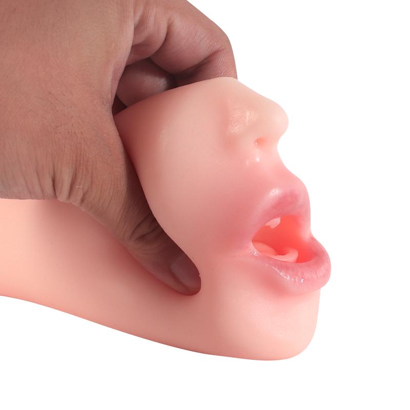 Adult Shop  Realistic Mouth Egg Masturbation Brown Sex Toy Masturbators Adult Massager Silicone Male Masterbator