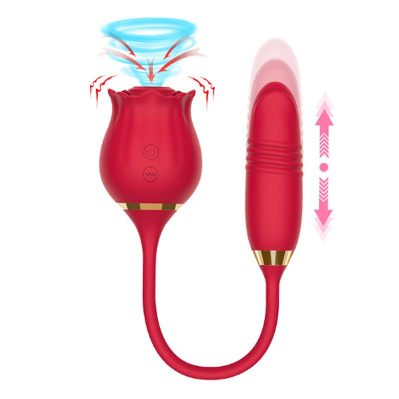  Silicone Rose Vibrator For Women 3 In 1 Stimulate Rose Tongue Licking Vibrator Sex Toys