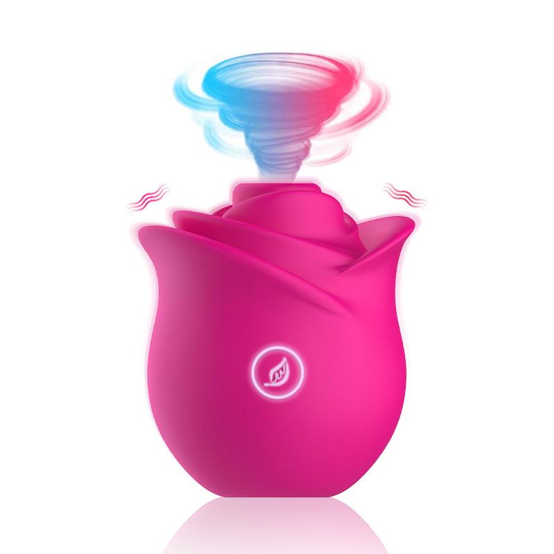 3 In 1 Tongue Licking Rose Sucking Vibrator Sex Toy Manufacturer Rose Flower Vibrator Adult Sex Toys