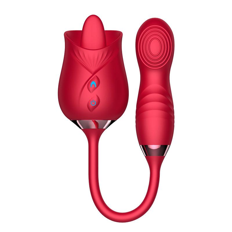Rose Dildo Vibrator For Women Tongue Licking Vibrator Clitoris Stimulator Sexy Rose Toy