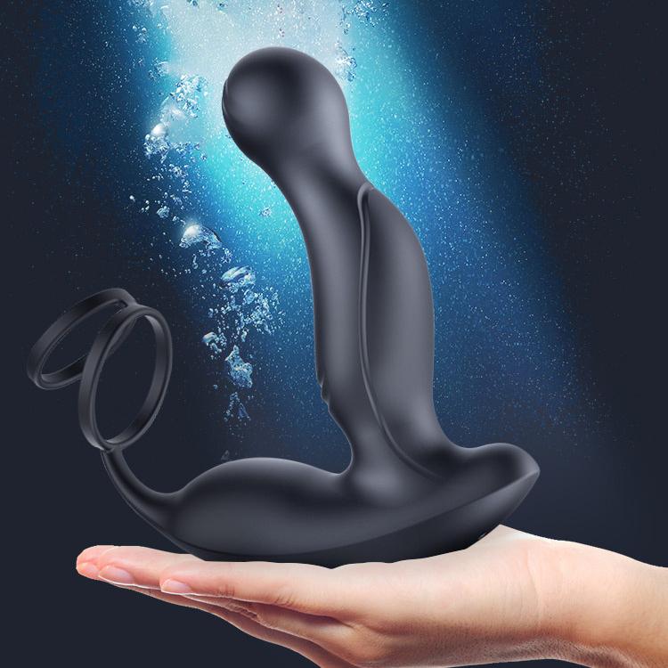 Thrusting Anal Vibrator Prostate Massager With Cock Ring Remote Control Anal Butt Plug Sex Toy Vibrator