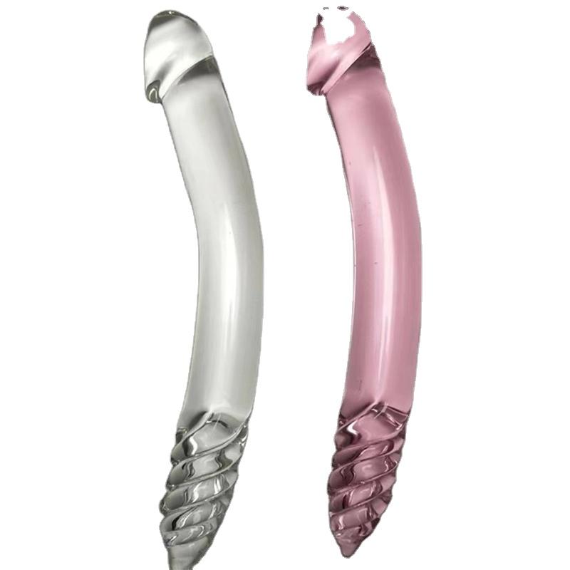 Cheap Wholesale Hight Fashion Sex Toys Crystal Double Huge Female Glass Dildo