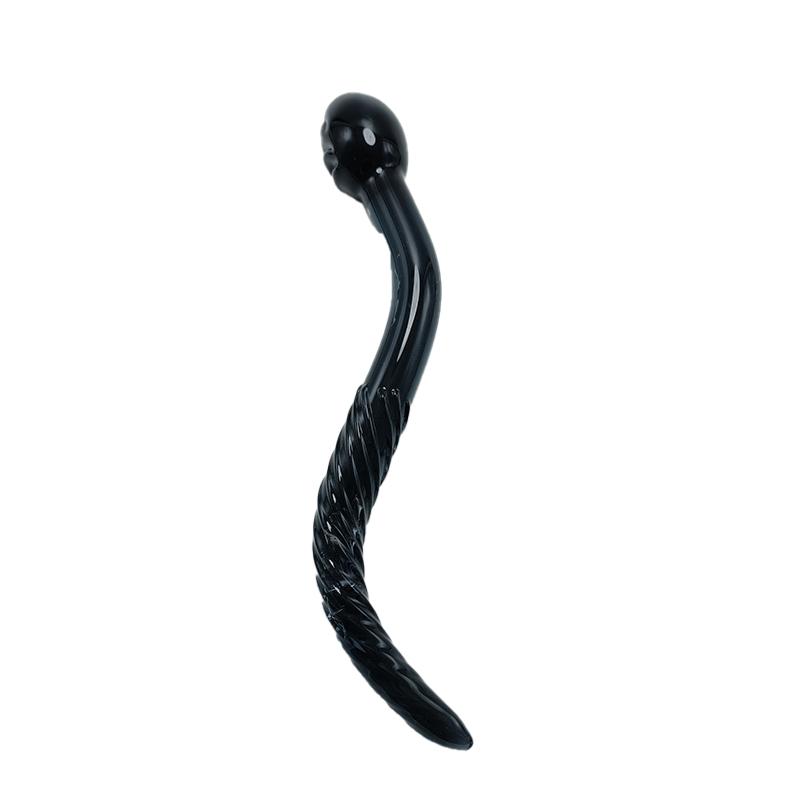 Hot Selling Waterproof Black Glass Dildo Penis Glass Dildos For Women