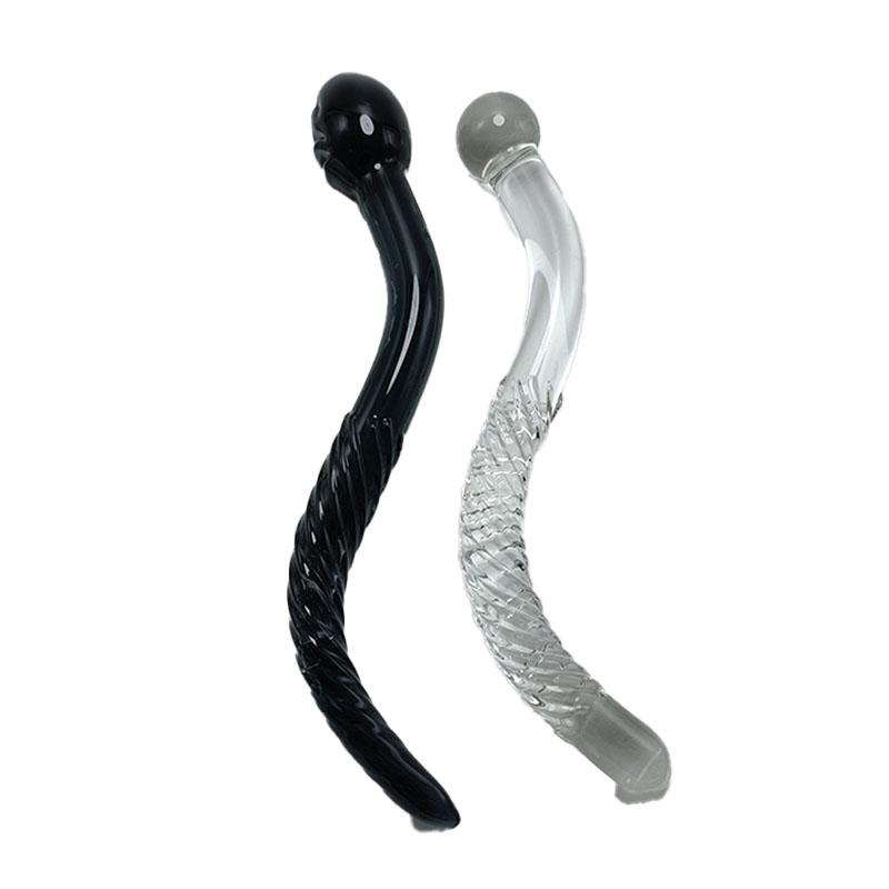 2023 High Borosilicate Anal Plug Black Glass Dilo Sex Toy