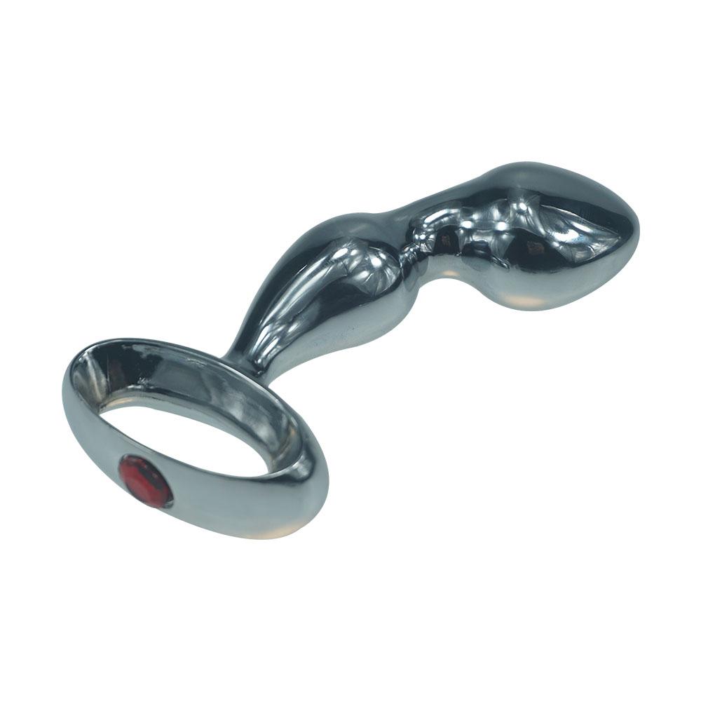 Silver Heavy Steel Freeze Anal Plug With Ring Pull Sex Toy Product