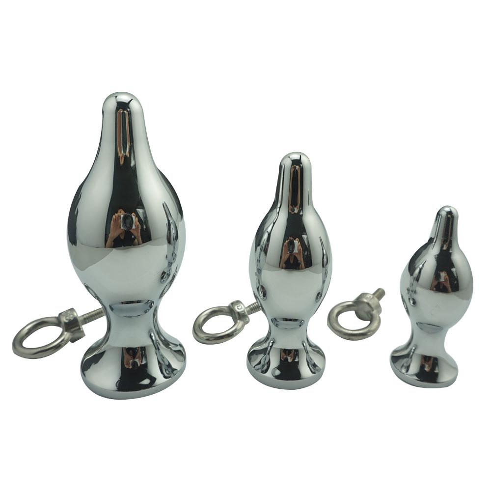 Dia 45mm 275g Heavy Large Size Metal Ass Butt Plug With Ring Insert Sex Toy