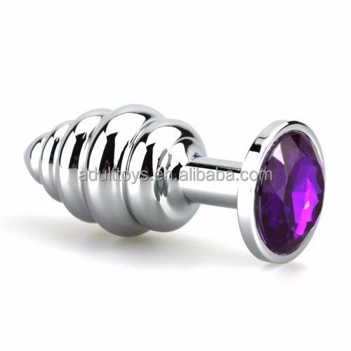 2.8*7.0cm 123g Small Size Screw Jewelry Crystal Metal Anal Plug Butt Sex Toys Product