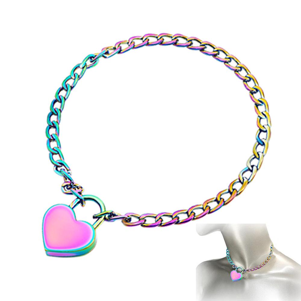 2023 New Neck Chains Heart Shape Pendant Metal Cosplay Fetish Sex For Couples