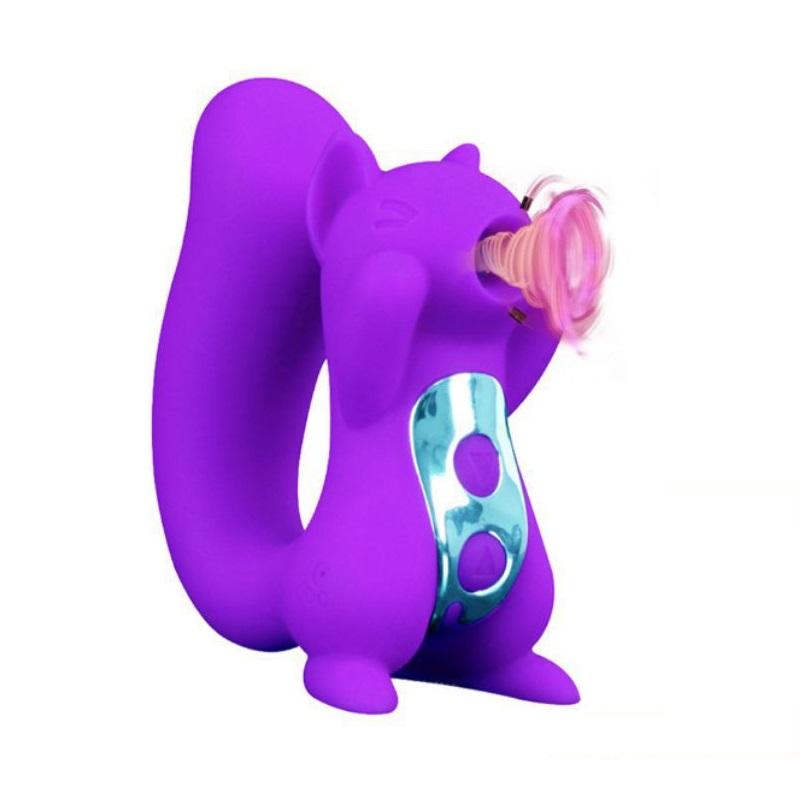 Cute Design Squirrel Shape Suck Masturbation Vibrator Silicone Stimulator Waterproof Usb Rechargeable For Female