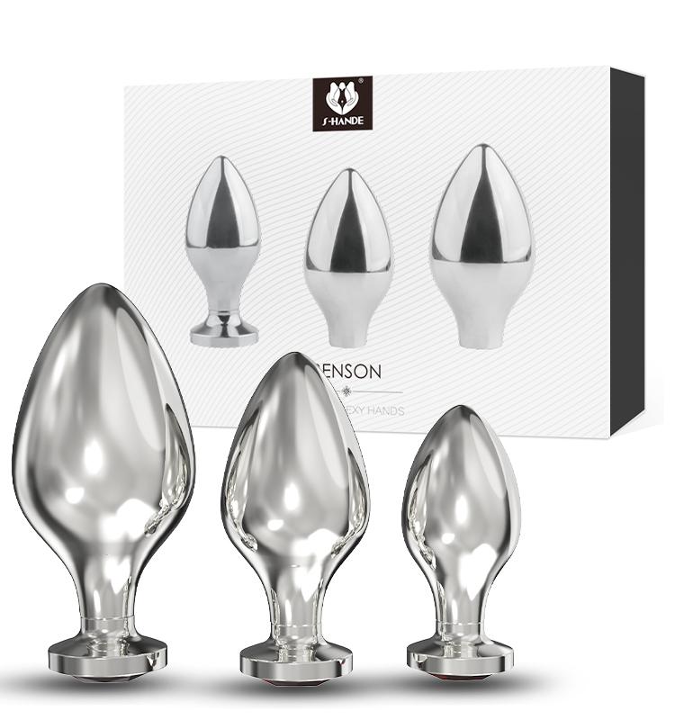 Hot Sale Adult Product Anal Sex Toy Metal Stainless Steel Anal Plug With Shape Gold Color Butt Plug For Man Women