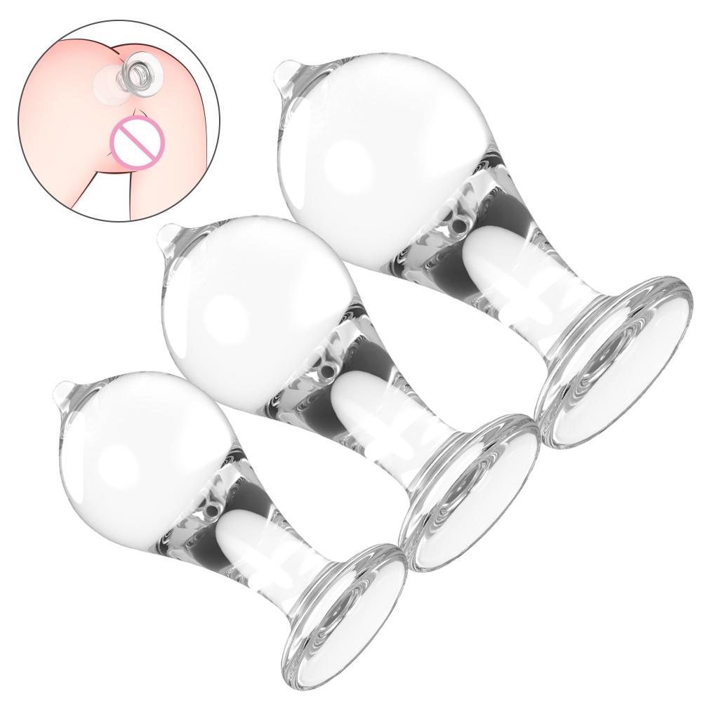 Acrylic Thick Prostata Massager Male Men Anal Plug Toys Women Pussy Vagina Ass Crystal Anal Plug Set