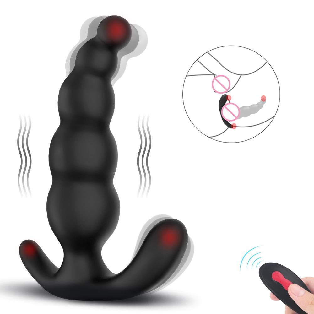 Electric Shock Chastity Butt Plug Sex Toys Prostata Massager Anal Beads Tail Vibrador Anal Vibrator For Men Women