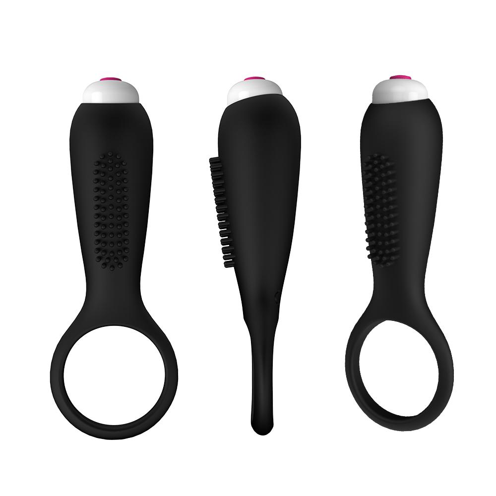 Silicone Adjustable Masturbation Delay Education Vibrating Clit Stimulate Sex Toys Vibrating Cock Ring