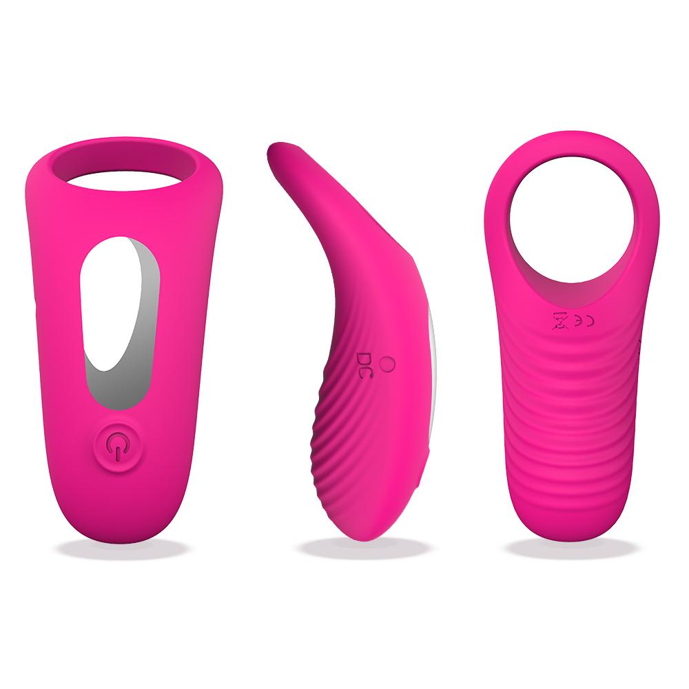 Adult Product Full Silicone Vibrating Cock Ring Waterproof Rechargeable Penis Ring Vibrator For Couples