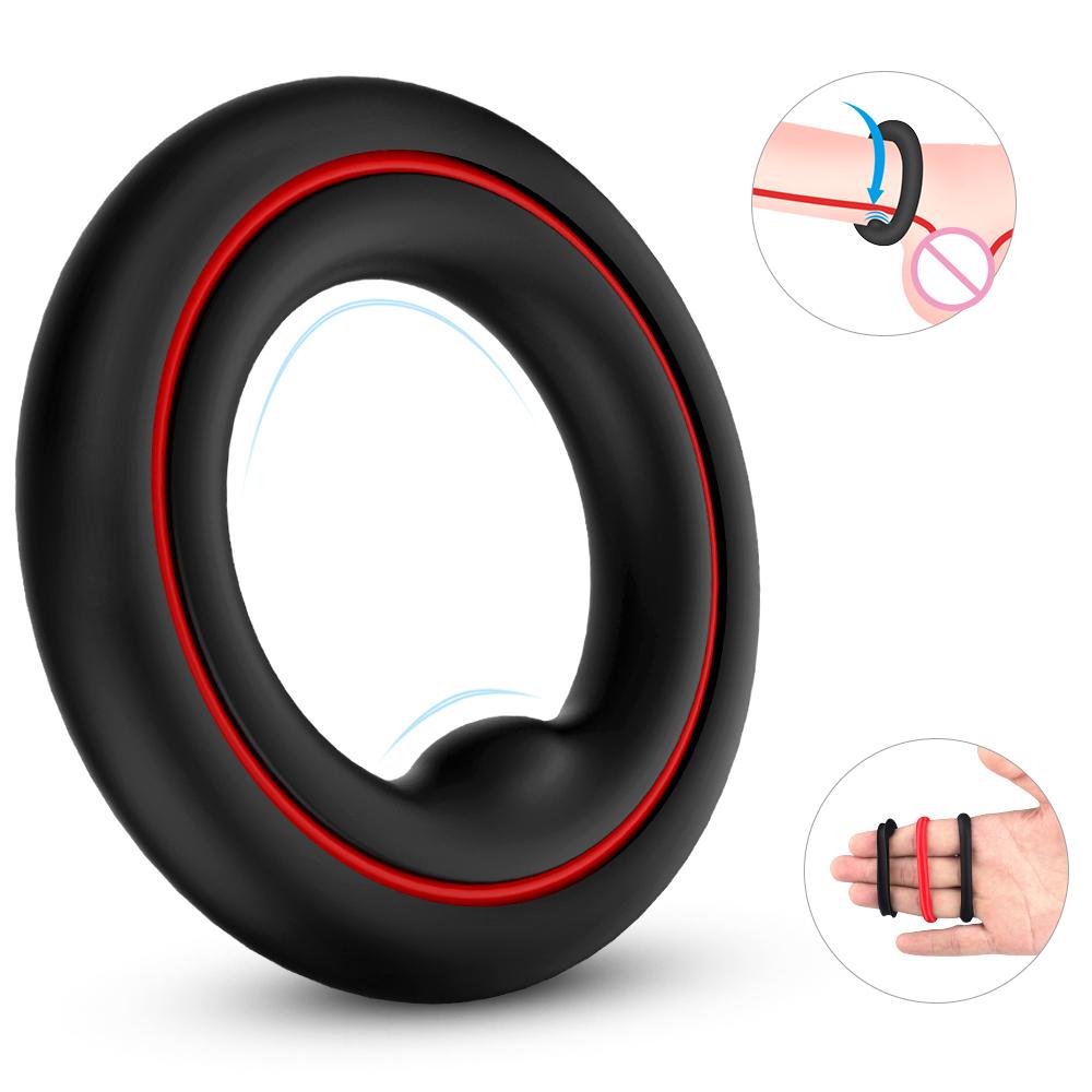 Silicone Cock Penis Ring Sex Toys Products Triple Black Cock Rings For Men