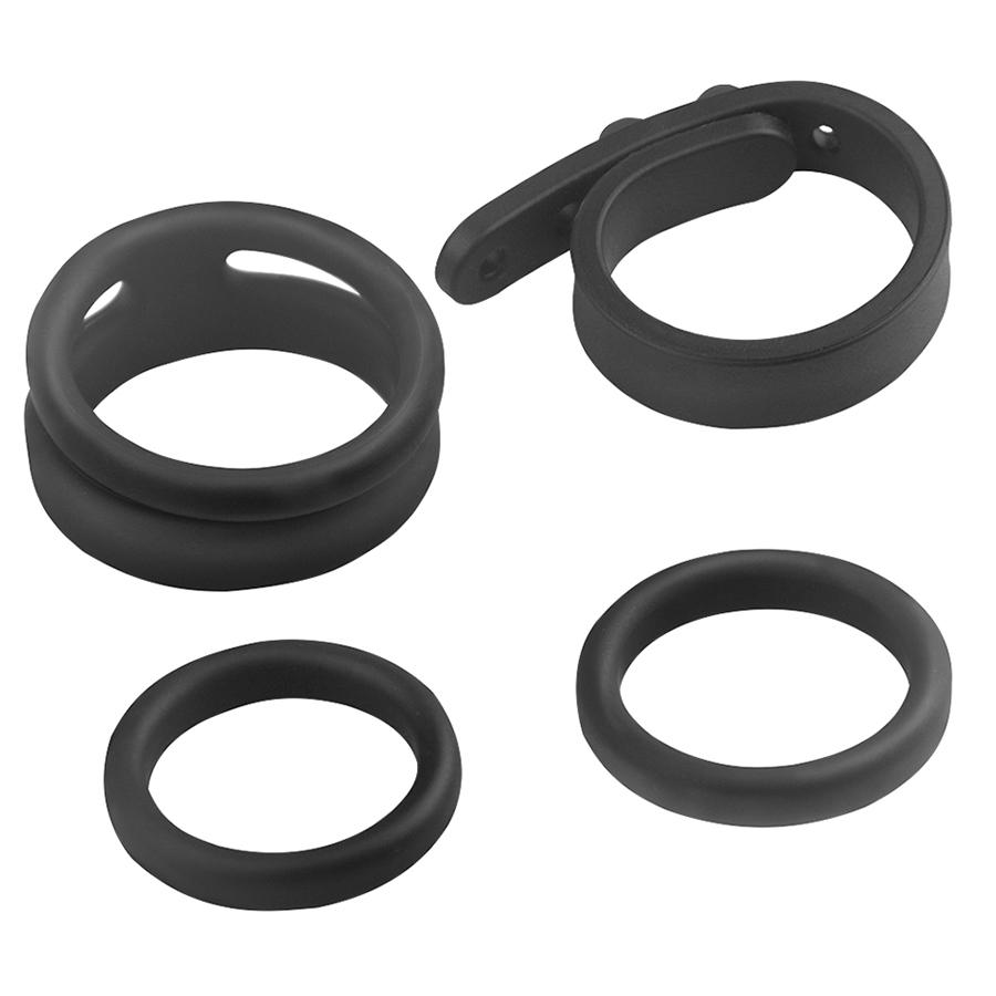  Silicone Black Glans Penis Cock Ring Set Sex Toy Itemes Men Ring Penis