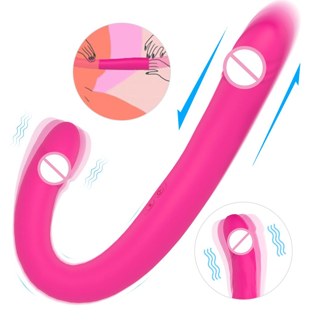  Electronic Long Double Vibrator Adult Toys Dildo Vibrator Silicone Huge Realistic Dildos For Lesbian Women Masturbating
