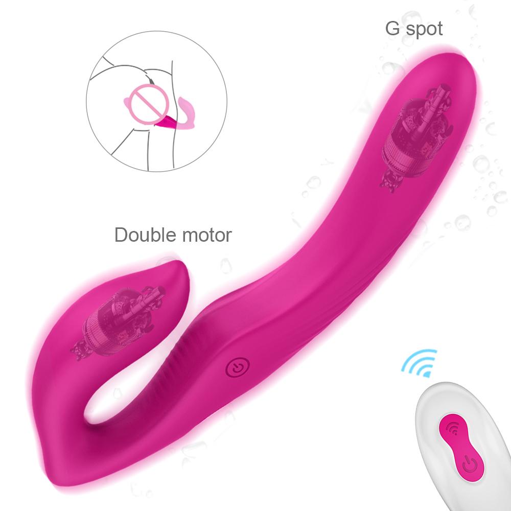 Consoladores Para Mujerdouble Dildo G Spot Vibrator For Lesbian Adult Sex Toy Wholesale With Remote Control