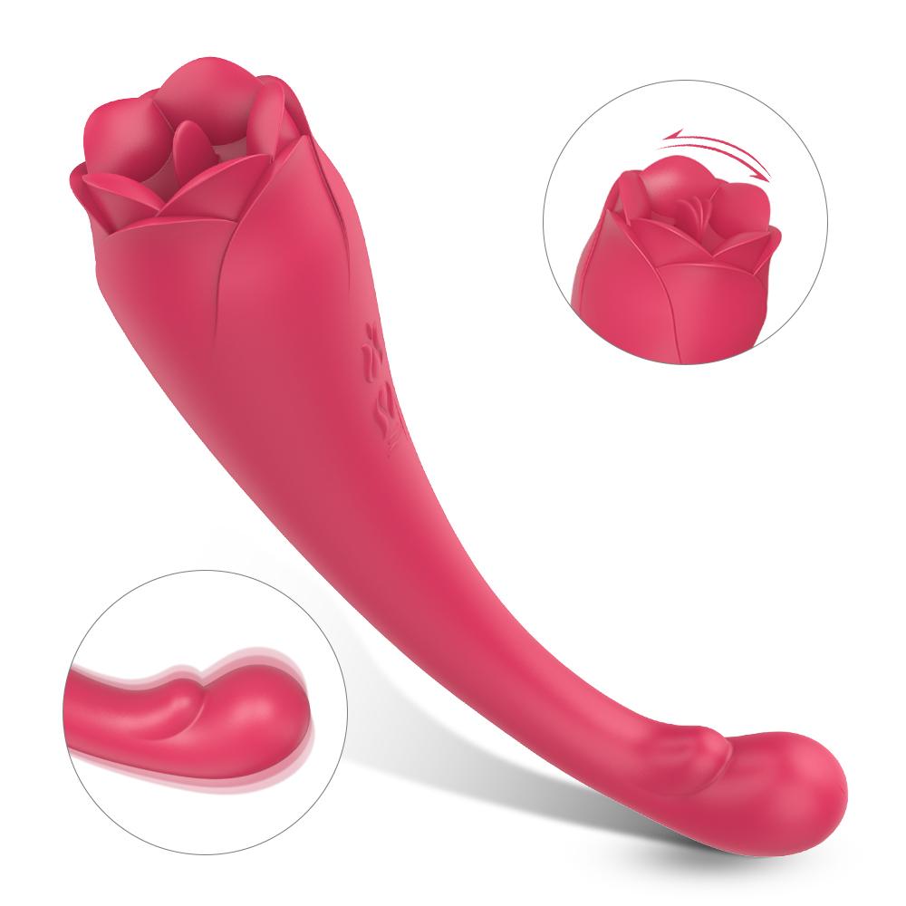 Drop Shipping Licking Sex Toys Clitoris Nipple Stimulate Rose Vibrator Tongue Vibrator For Women