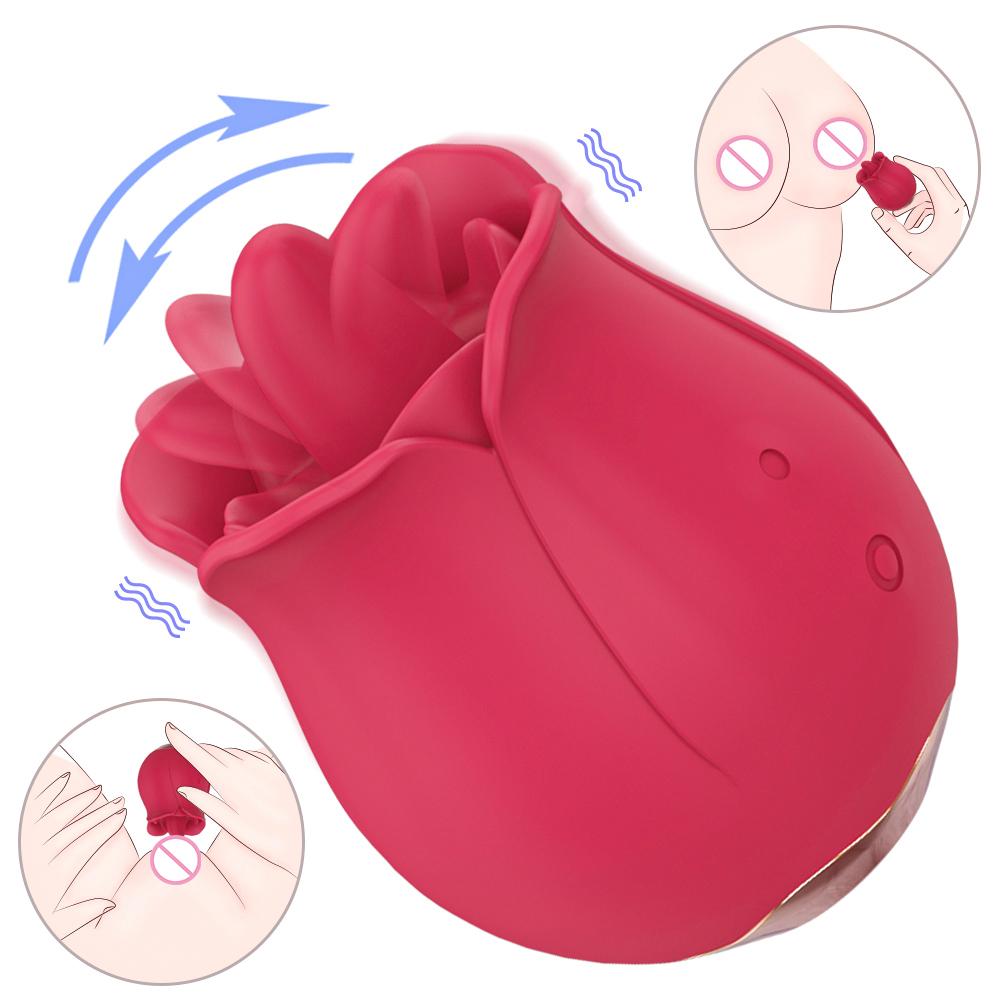 Drop Shipping Rechargeable Clitoris Stimulate Rose Tongue Vibrator Sex Toys For Woman