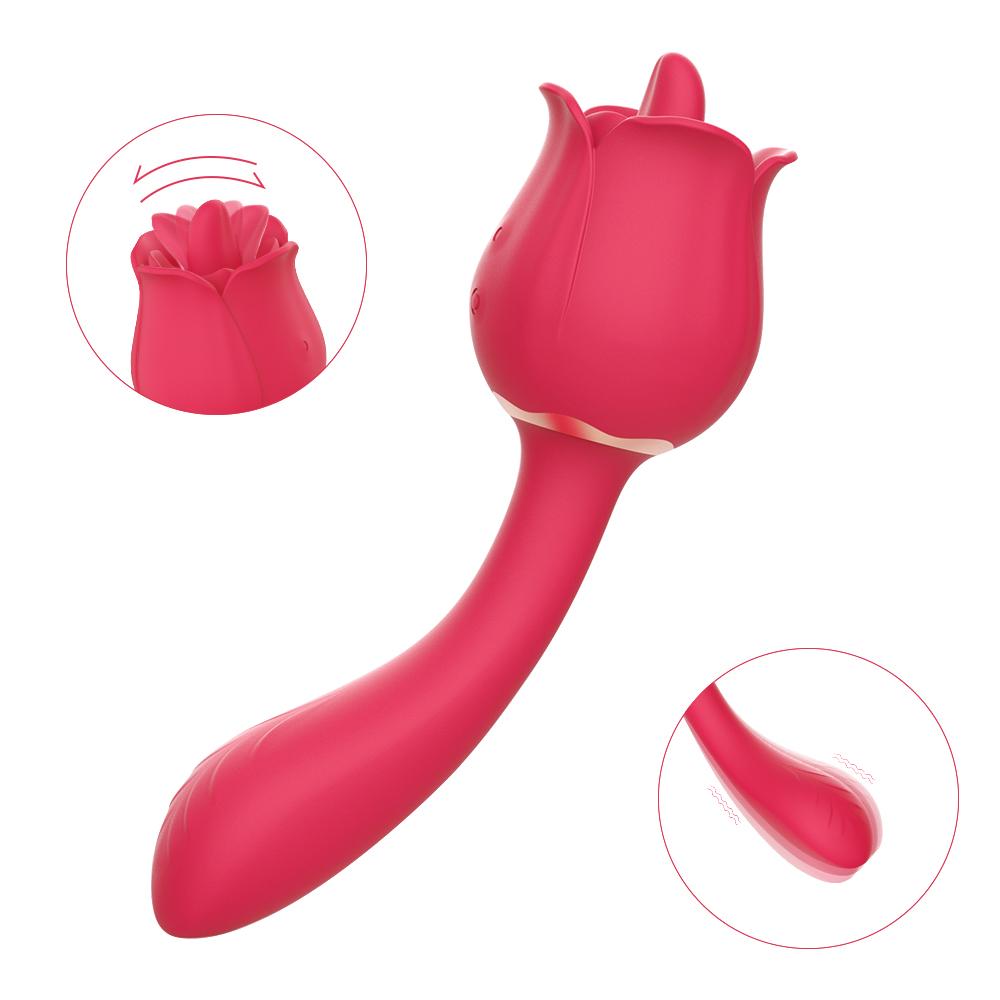 Drop Shipping Female Rose Tongue Vibrator G Spot Rose Vibrator Sex Toys For Woman