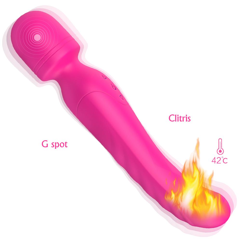 Erotic Rechargeable Japanese Waterproof Av Sex Wand Heated G Spot Clitoris Stimulation Wand Massager Vibrator For Women
