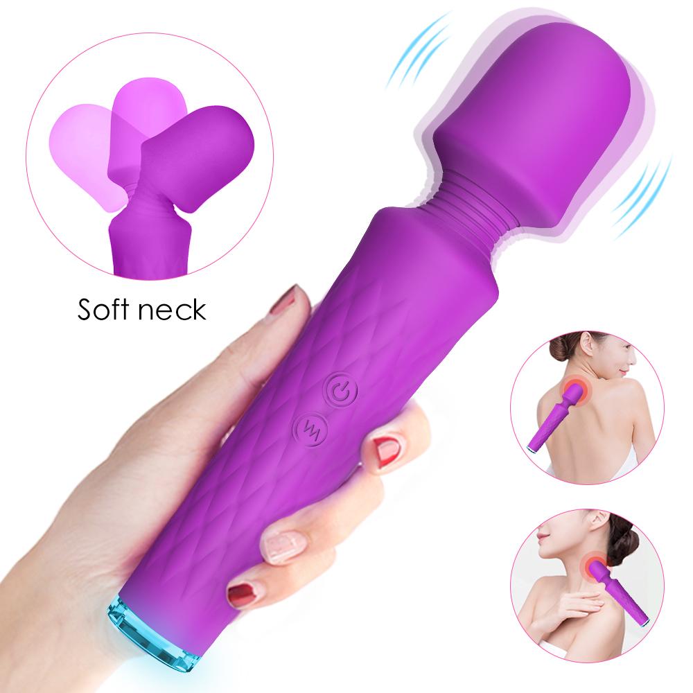 Soft Grade Silicone Portable Electric Vibrating Hand-held Body Wand Massager