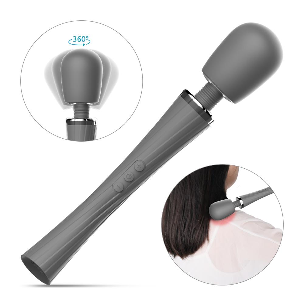 Drop Shipping Soft Silicone Hand Held Massage Vibrator Wand Massage For Neck Shoulder Back Body