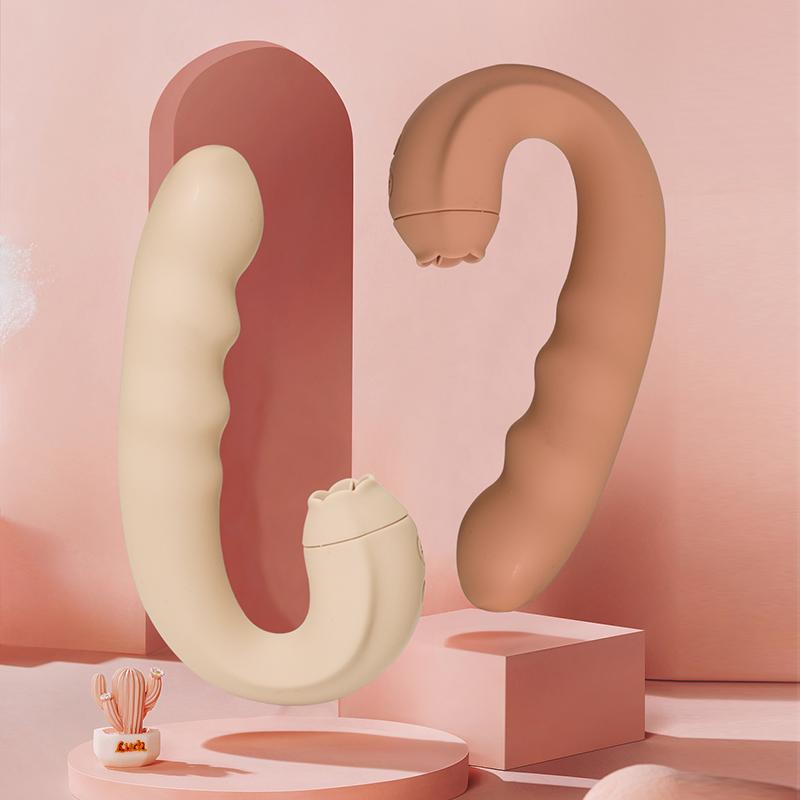 Masturbator Tongue Licking Sucking Vibrator Clit Sucker Clitoral Stimulator Brown Vibrating Rose Sex Toy Soft Silicone Origin