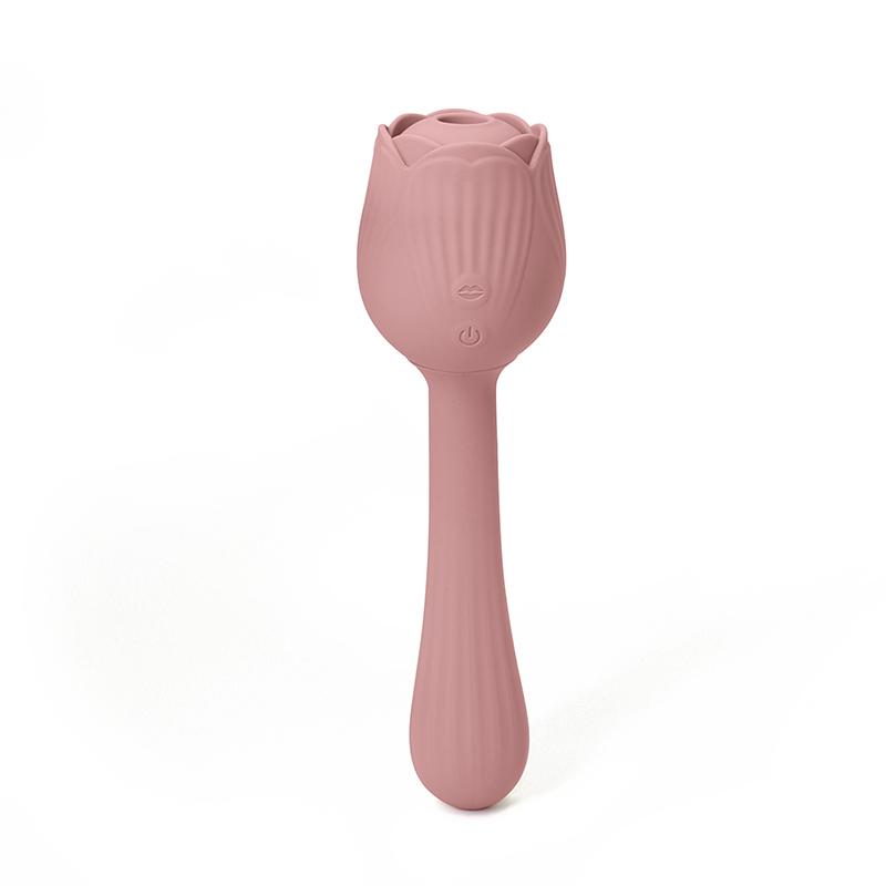 Sex Rose Clitoral Suction Vibrator Oem 10 Speed Absorption Function &amp;10 Frequency Vibration Function Rechargeable Silicone Hand