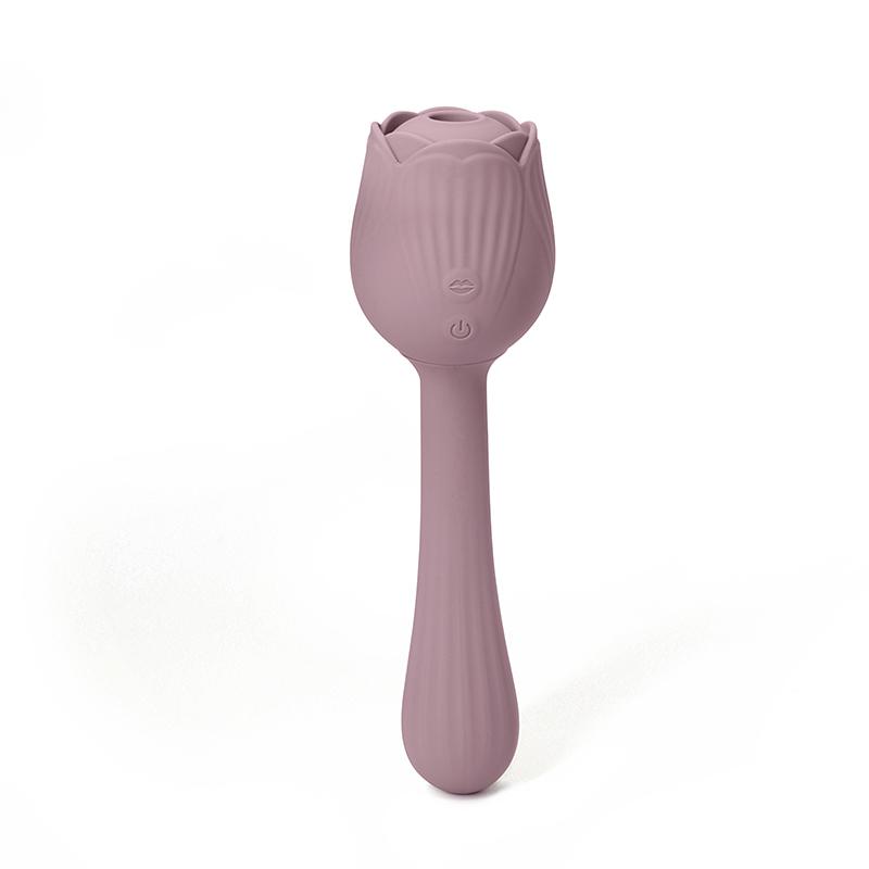 Silicone Handheld Adult Female Rose Tongue Licking Vibrator Vagina Stimulator Double Heads Sex Toys Rose Vibrator