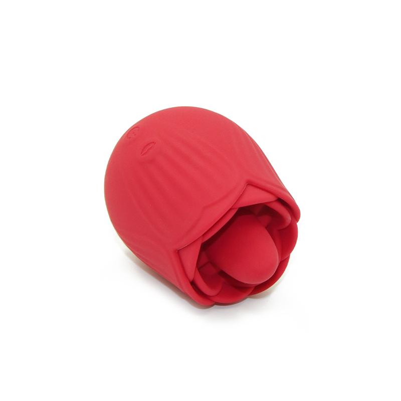 Wireless Red Rose Shaped Vibrating Sex Toys Realistic Tongue Licking Masturbation Rose Vibrator Sex Toys For Woman