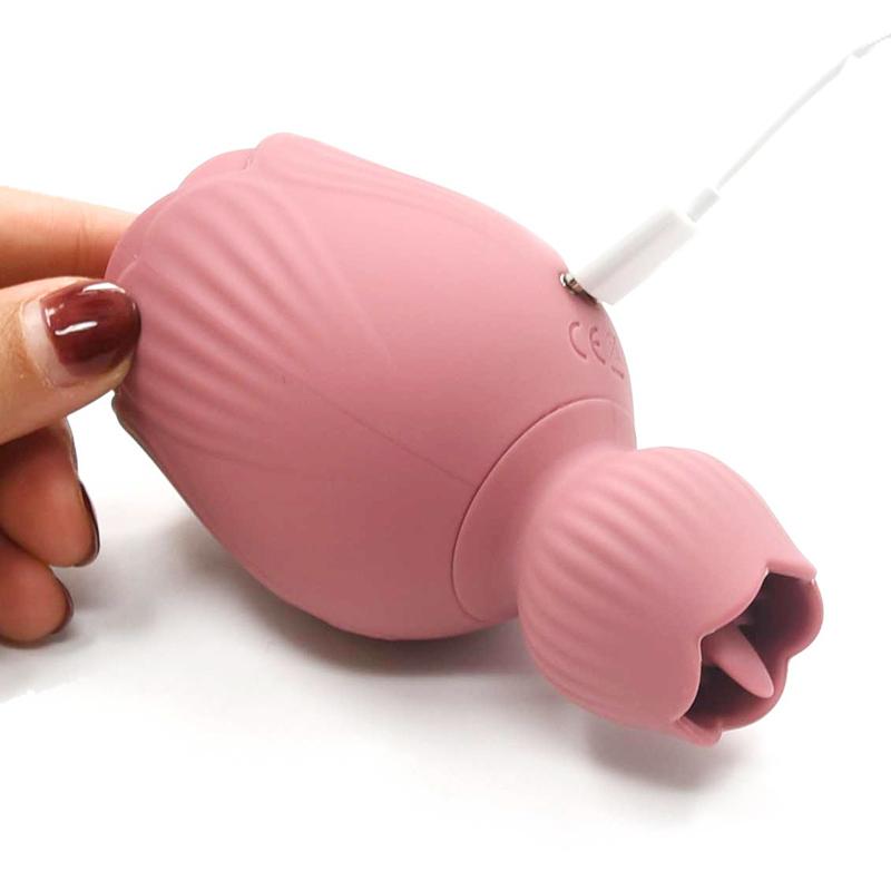 Direct Sale Women Masturbator Sucking Vibrator Clit Sucker Clitoral Stimulator Pink Red Vibrating Rose Sex Toy Rose Vibrator