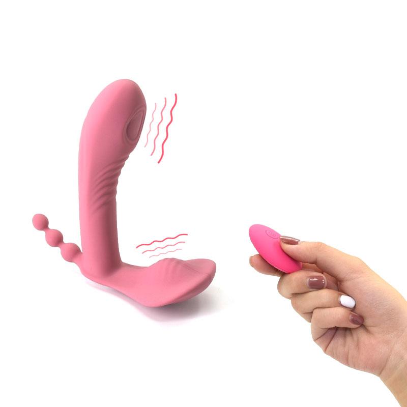 High Quality Adult Pink /yellow 10 Frequency Vibratioe Wear A Phallus Dildo Vibrator Silicon