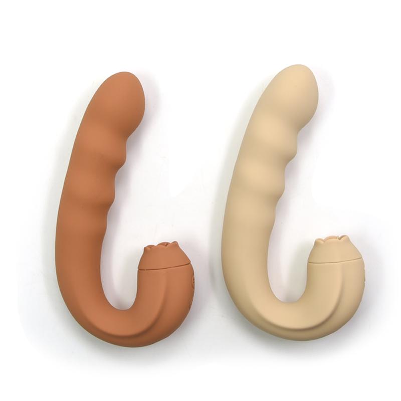 Wosilicone Dual Vibrator Licking Vibrating Tongue Sex Toys For Women Clit Licking Realistic Sway Thrusting Dildo Electronic