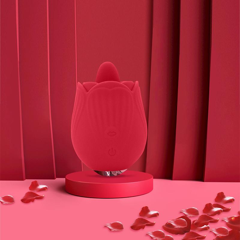 Wosilicone Custom High Speed Licking Vibrating Tongue Real Touch Sexy Female Masturbation Toys Rose Vibrator For Women