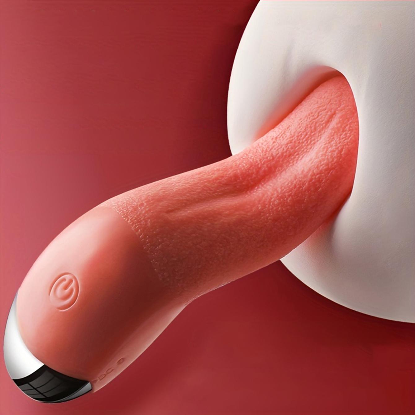 Adult Handheld Tongue Licking Soft Silicone G Spot Clitoral Breasts Massage Vibrator Sex Toys For Woman Waterproof