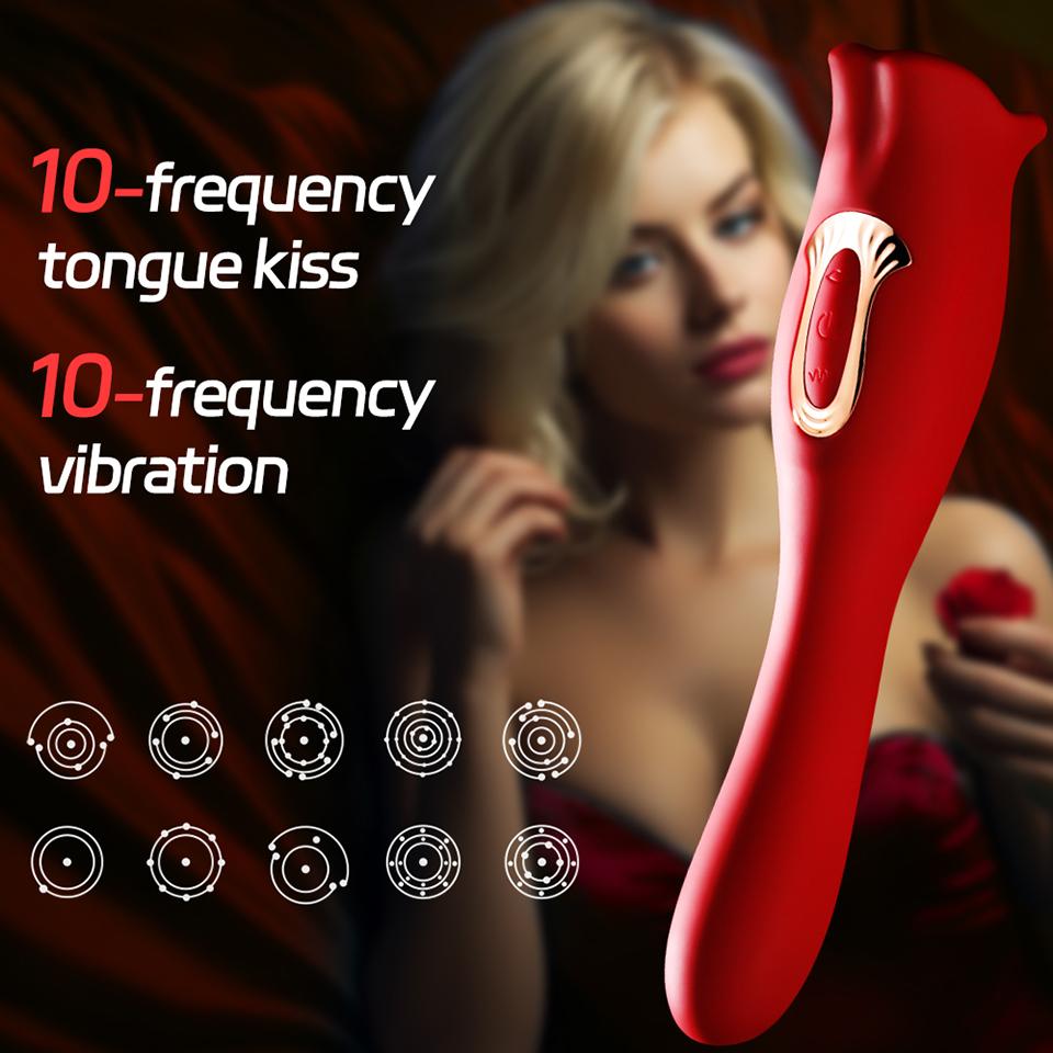  Rose Vibrator For Women G Spot Dildo Vibrator Adult Sex Toys Massager Tongue Vibrator