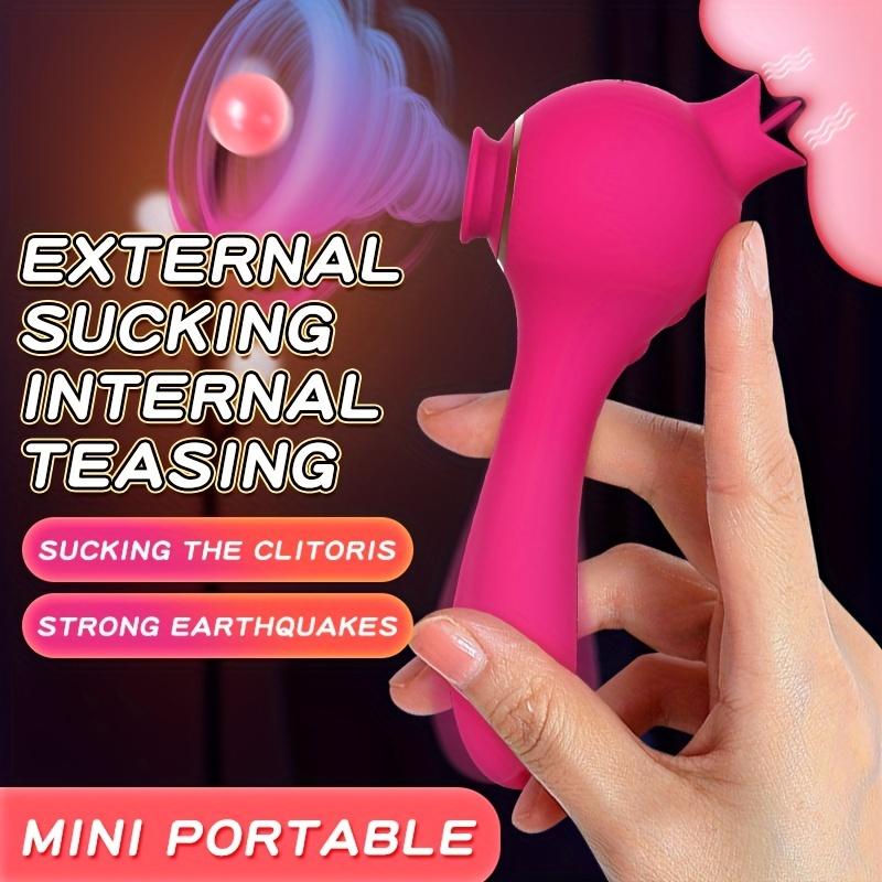  Wholesale New Arrival Tongue Licking Massage Sucking Adult Masturbator Rose Vibrator Sex Toy For Women