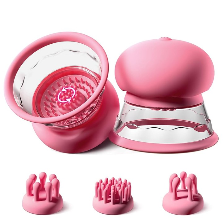  Adult Toy Nipple Sucker Vacuum 10 Vibrator Rotation Breast Stimulator Massager For Women With 3 Pairs Of Massage Heads