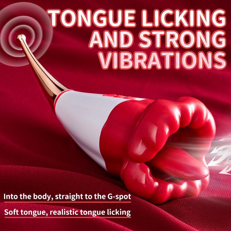  Wholesale Mouth-shaped Rose Sex Stimulator Clitoral Nipple Massager Tongue Licking Vibrator Sex Toys Adult Product