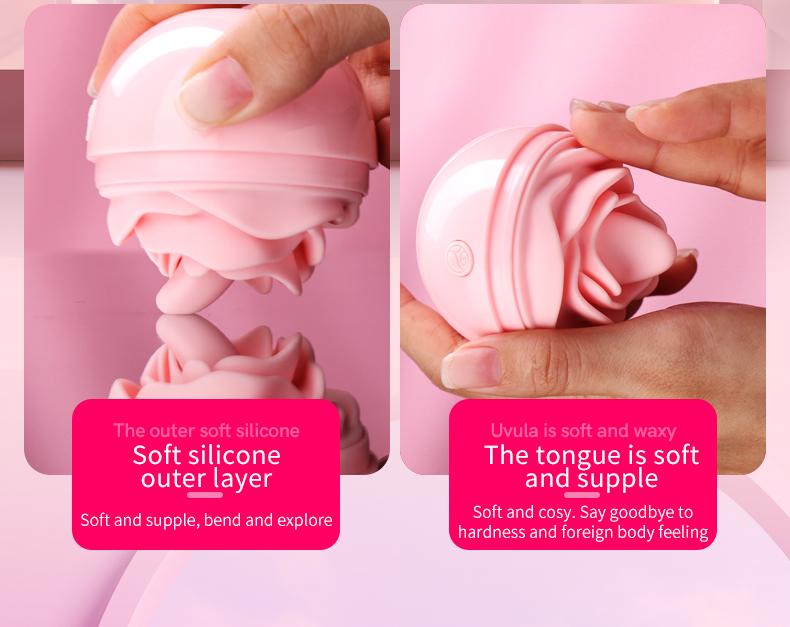  Hotsale Manufacturer Clit Massager Licking Tongue Rose Vibrator Sex Toy