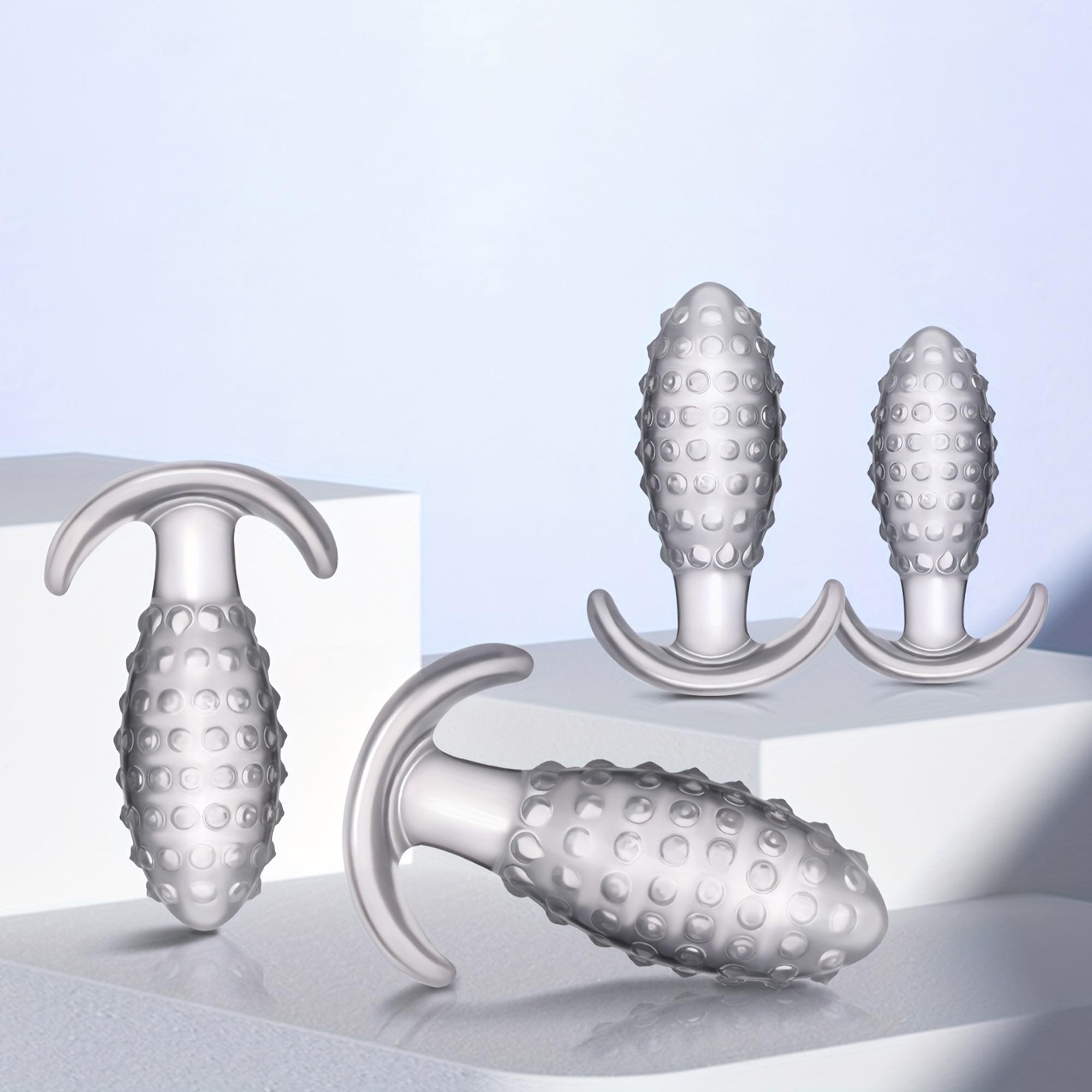  Conical Glass 4 Differdnt Sizes Transparent Crystal Butt Plug G-spot Stimulator Prostate Massager Vaginal Masturbation