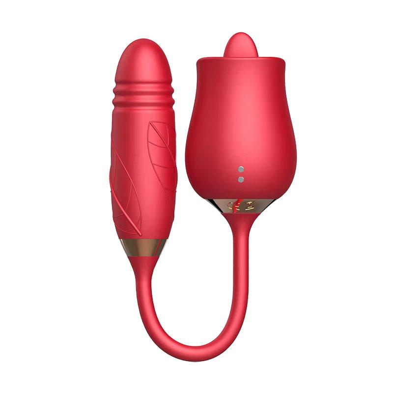 Clitoral Sucking Nipple Licking Rose Vibrator Combo Vaginal Female