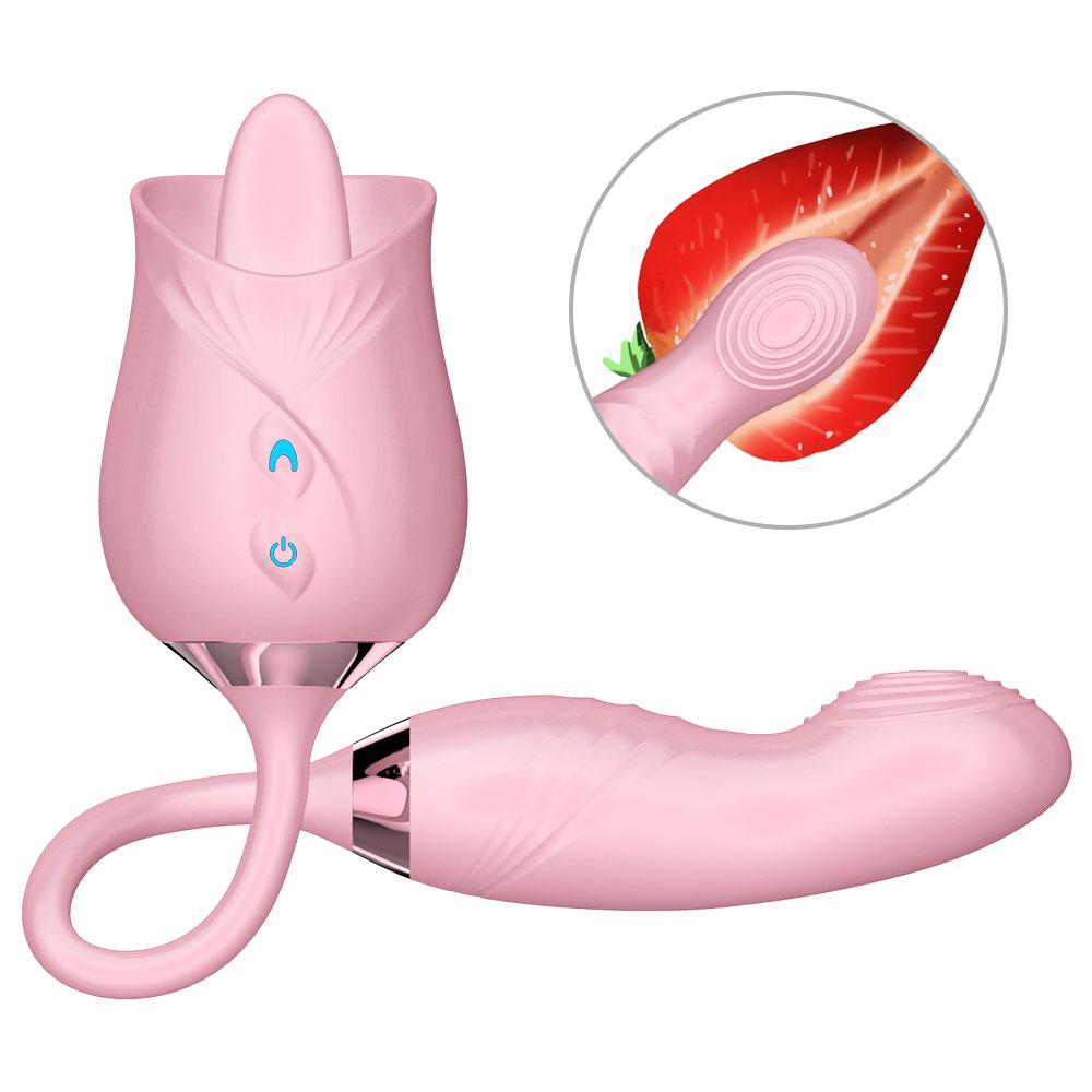 Erotic Licking Vagina Dildo Rose Vibrator Stimulating Sex Toys With Vibrating Egg