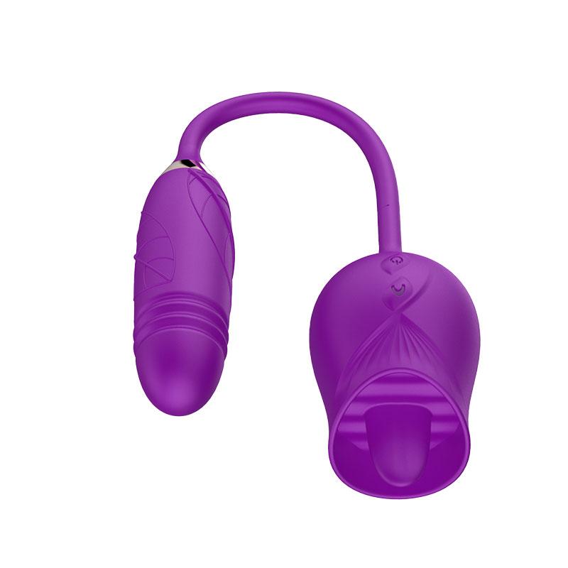 Love Egg Stem Flower Thrusting Clitoris Stimulator Sex Toy Rose Vibrator 2 In 1 Rose Toy Clitoral Vibrator