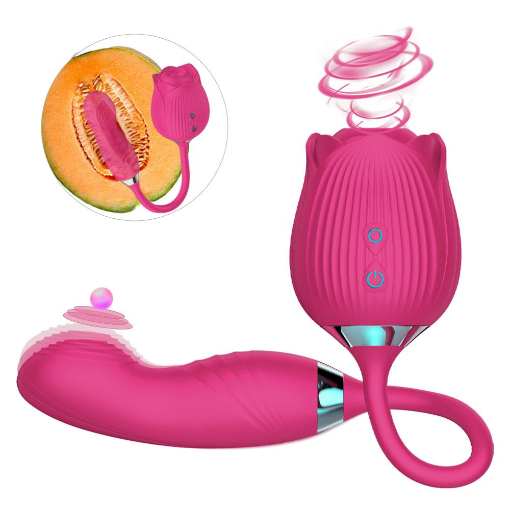Women Vibrator Female Clitoris Breast Massager Toy Rose Vibrator With G Spot Stimulator