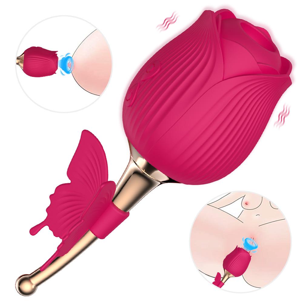 Dildo G Spot Suction Rose Vibrator Egg Rose With Stem Vibrator