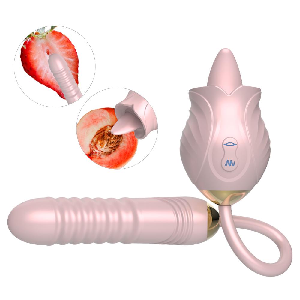 Pink Rose Toy Vibrator Rose Shape Silicone Dildo Vibrator